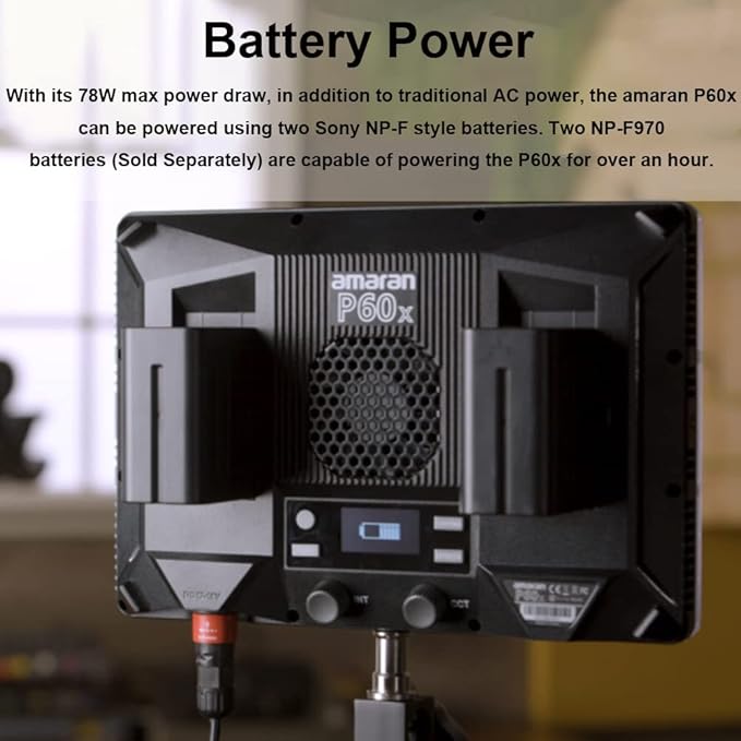 Aputure Amaran P60x 60W Output Bi-Color Lensed LED Panel Video Light 5070+ lux - Image 4