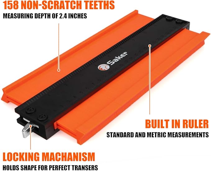 Saker Contour Gauge Tool for Woodworking & DIY, Profile Gauge - Image 8