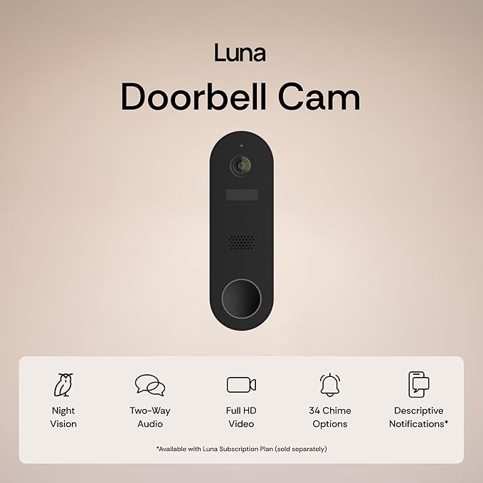 Luna Doorbell Camera Wireless, AI Human/Package Detection, Instant Alerts - Image 2