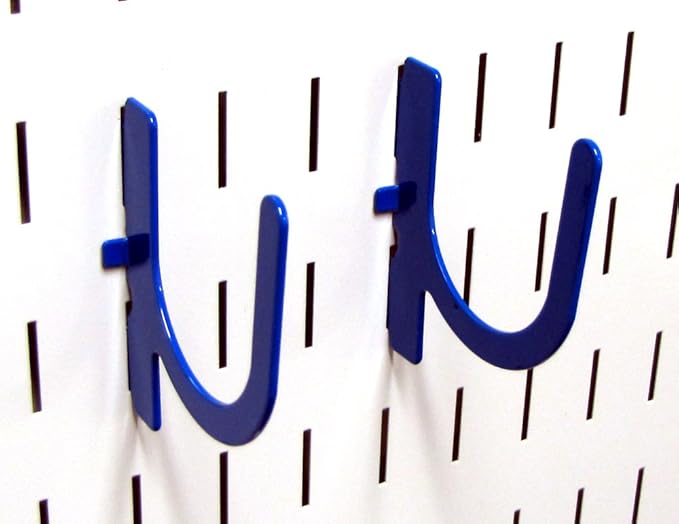 Wall Control Pegboard Accessory U-Shaped Slotted Metal Hook Blue - Image 2