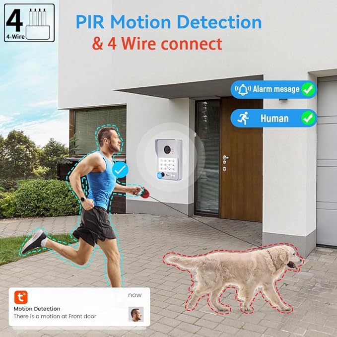 Wired Video Door Phone Apartment Intercom System, 7 Inch Touch Monitor - Image 4