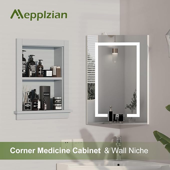 Recessed Medicine Cabinet, in Wall Shower Niche, 14x18 Bathroom Cabinet - Image 7