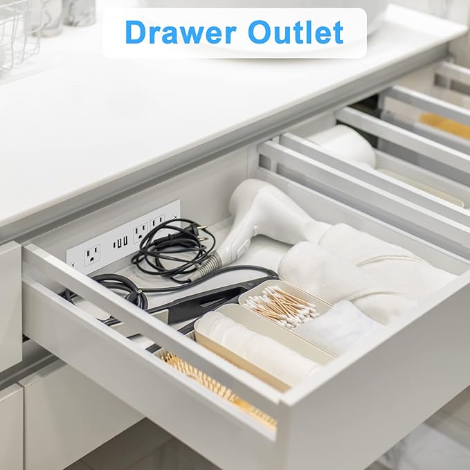 HEZI Recessed Power Strip, Furniture Drawer Outlet - Image 4