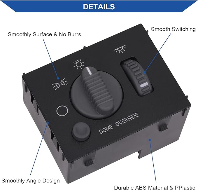 Obaee Headlight Switch Instrument Panel Dimmer Light Switch Compatible - Image 5