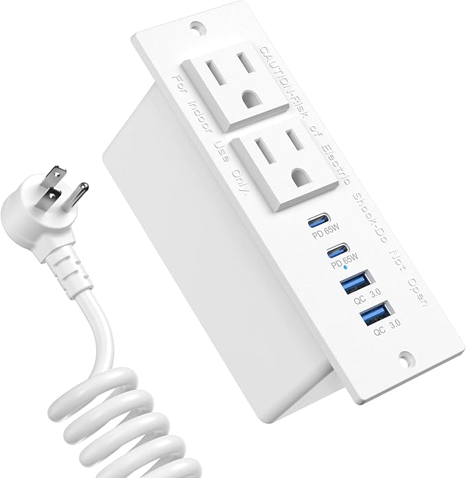 Recessed Power Strip USB C 65W Fast Charging Station, in Drawer Outlet - Image 7