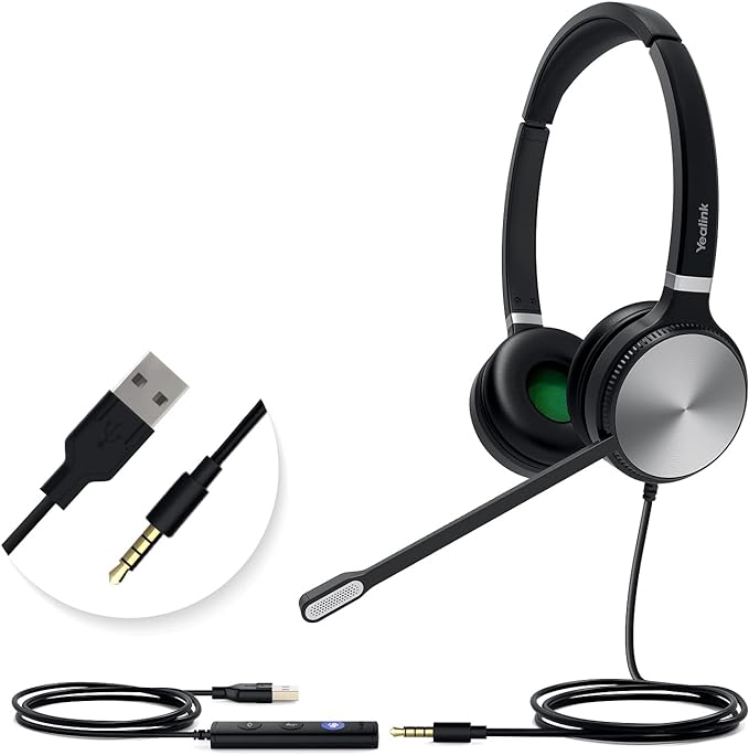 Yealink UH36 Professional USB Headset, Wired Headphones by RedefineYourWorkplace