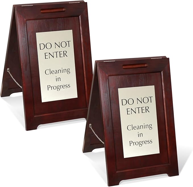 SmartSign Premium 'Do Not Enter Cleaning in Progress' Wooden A-Frame Standing by SmartSign