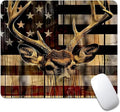 Wood Grain American Flag Hunting Deer Square Mouse pad, Waterproof, Anti Slip by Goodsprout