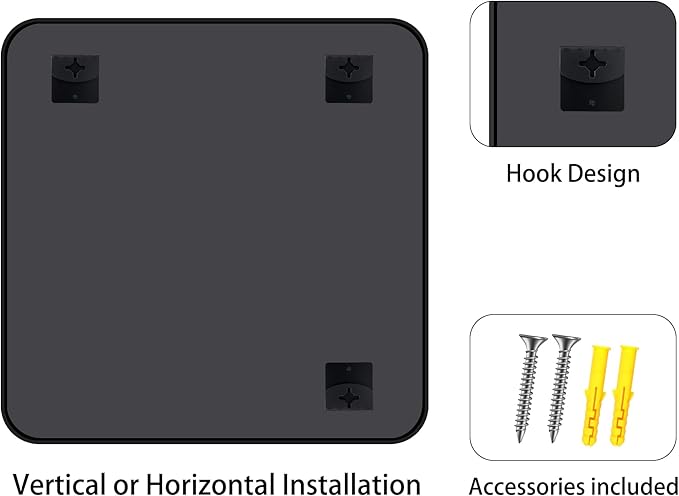 FORBATH Bathroom Mirror for Over Sink 24x24 Inch Black, Square Wall Mirror - Image 7