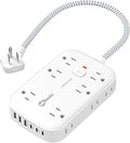 Flat Outlet Extender with 12 Inch Cord, Surge Protector Flat Plug Extension by okleeic