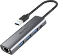 DIKEQINN 5-in-1 USB Hub with Gigabit Ethernet Ports and 3 USB 3.0 Ports by DIKEQINN