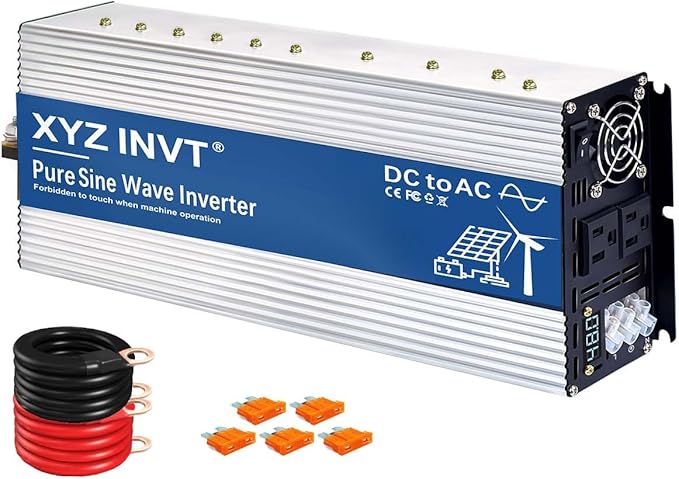 XYZ INVT 4000W Pure Sine Wave Inverter 48V to 120V AC, 8000W Peak Power by XYZINVT