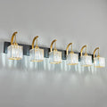 FDPBY Crystal Vanity Lights 6-Light Black Gold Bathroom Vanity Lights Modern by FDPBY