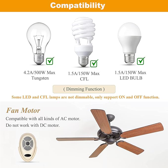 Universal Ceiling Fan Remote Control Kit Replacement - Image 6