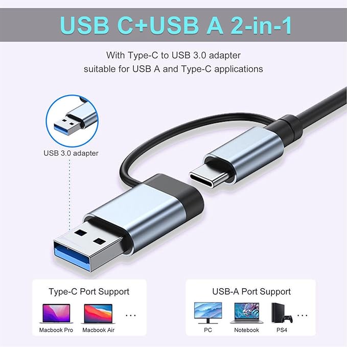 VIENON Aluminum USB C & USB Hub 7-in-1 - Image 5
