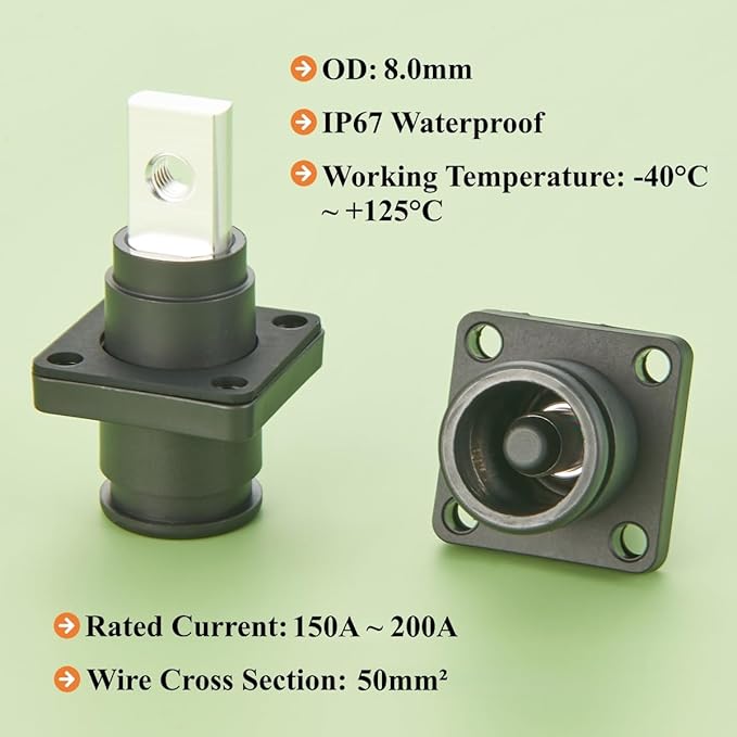1 Set Battery Energy Storage Connector 200A 50mm² High Current HV Connectors - Image 4