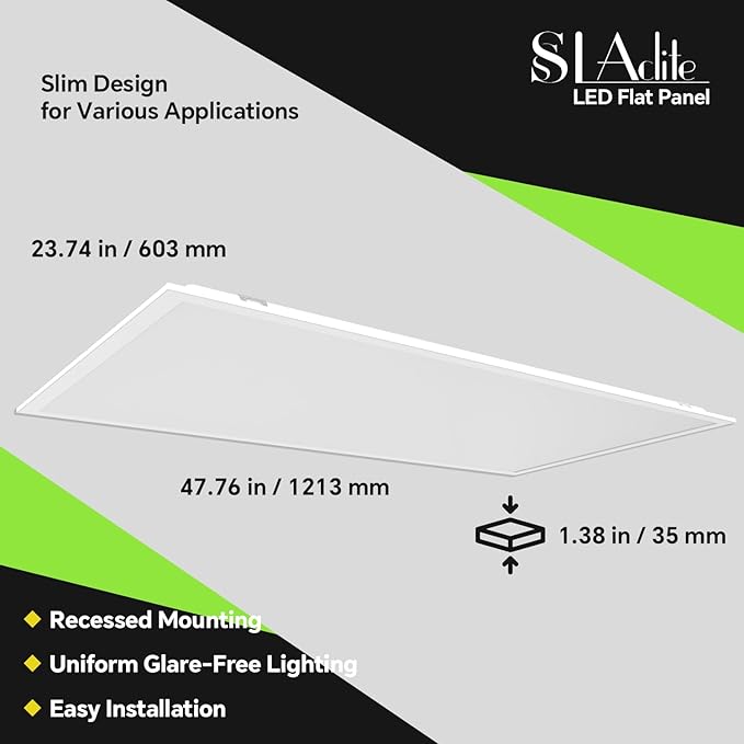 SLAclite 4 Pack 2x4 LED Flat Panel Light 50/40/35/30/25W 6500lm Adjustable - Image 6