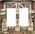 Bvtewkhz Rustic Daisy Barn Door Flowers 2 Gang Double Rocker Decorative Light by Unknown