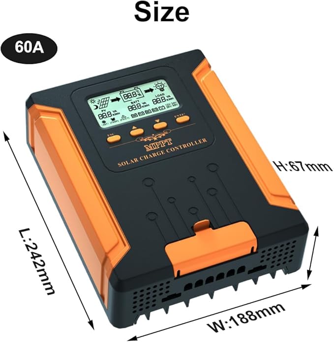 iSunergy 60A 180V MPPT Solar Charge Controller 12V/24V/36V/48V Auto, - Image 3