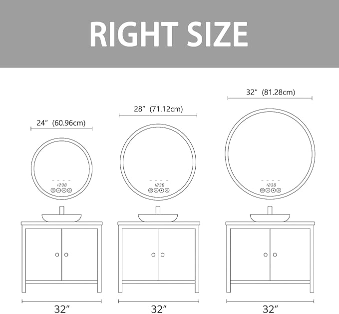 24 Inch Wall-Mounted Round Bathroom Mirror - Image 8