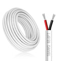 18 Gauge 2 Conductor Electrical Wire, 65.6FT White Stranded Low Voltage 18/2 by DEKIEVALE
