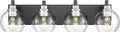 METWET Bathroom Light Fixtures, 4-Light Black and Brushed Nickel Bathroom by Metwet
