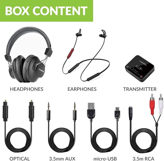 Avantree D4169 Dual Wireless Headphones & Earbuds Set - Image 6