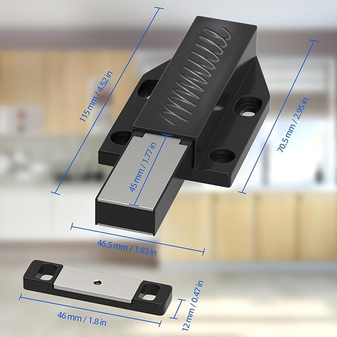 Magnetic Push Door Latch Jiayi 4 Pack Heavy Duty Push Magnets Cabinet Catches - Image 2