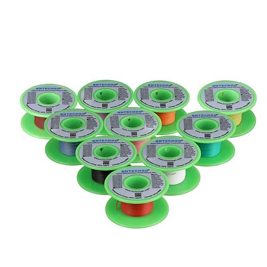 BNTECHGO 30 Gauge Silicone Wire Kit 10 Color Each 50 ft Flexible 30 AWG by BNTECHGO