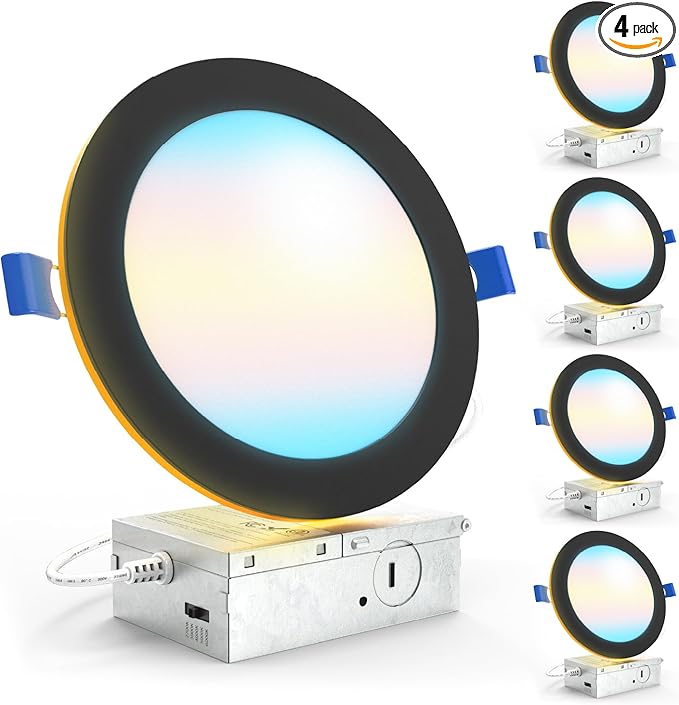 Sunco Black Recessed Lights 6 Inch LED, Canless by SuncoLighting