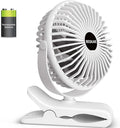 BESKAR Portable Clip on Fan Rechargeable, 4 Speeds Small Battery Operated Fans by BESKAR
