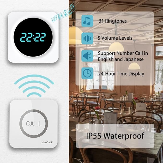 SINGCALL Restaurant Pager System Waiter Calling System Pagers and Beepers - Image 6