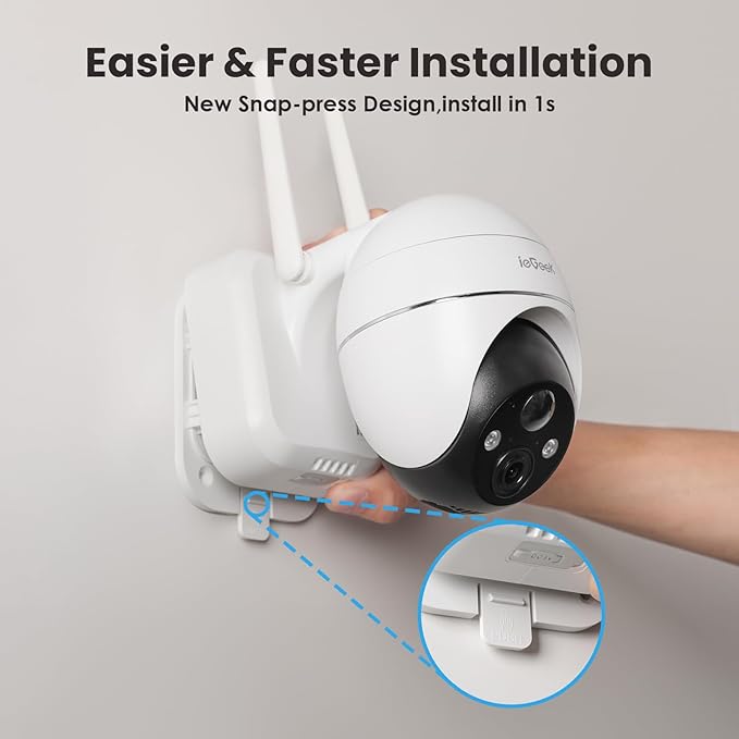 ieGeek Security Camera Outdoor, 2K Wireless WiFi 360°PTZ Camera, Solar Battery - Image 6