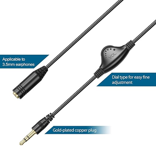 PChero 2 Packs 3.5mm Headphone Extension Cable, 3.3FT Male to Female Stereo - Image 3