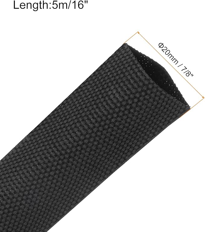 MECCANIXITY Braided Cable Sleeves Heat Shrinkable Fabric Sleeving, 7/8" 16ft - Image 2