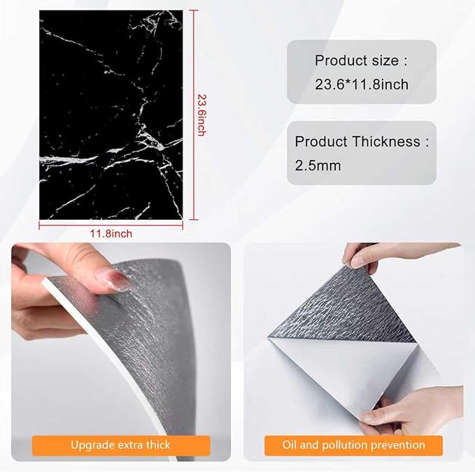 Wall Panels Peel and Stick，PVC imitation artificial marble tiles sticker，30 pcs - Image 3