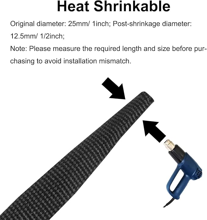 MECCANIXITY Braided Cable Sleeves Heat Shrinkable Fabric Sleeving, Network - Image 3