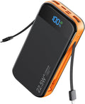 LENGSUM Portable Charger Power Bank Built-in Cables, 32000mAh 22.5W USB C Fast by LENGSUM