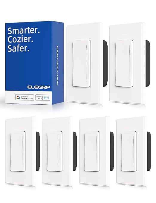 ELEGRP Smart Dimmer Light Switch DTR10, Single Pole Setup, 2.4GHz Wi-Fi Touch by ELEGRP%7CELEGROUP