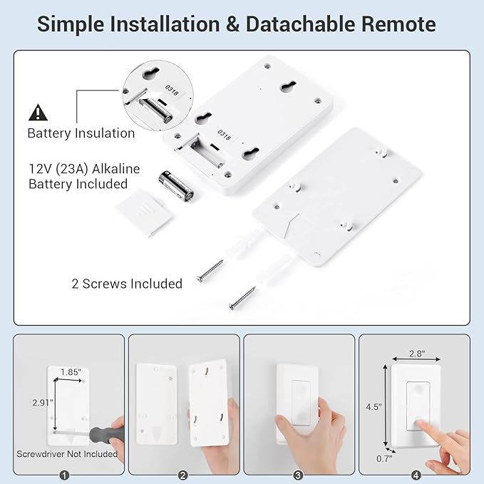 DEWENWILS Wireless Wall Light Switch Kit, No WiFi Needed Remote Control Switch - Image 7