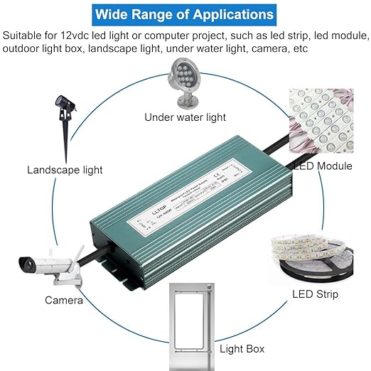 LLTOP LED Driver 400 Watts 110V/120V AC to 12V DC 33.3A Power Supply Waterproof - Image 6