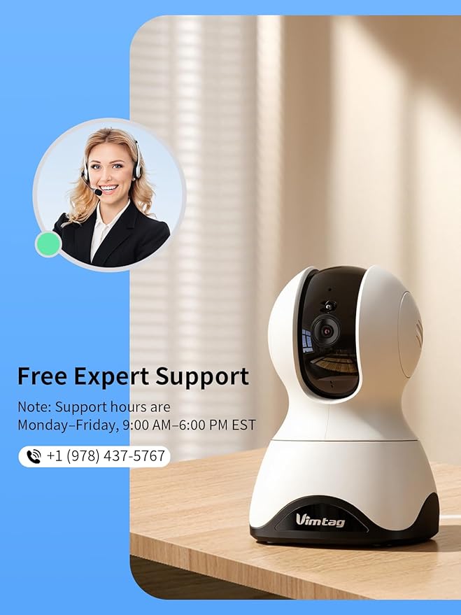 VIMTAG 2.5K Indoor Cameras for Home Security, 360° Pan/Tilt Pet Camera - Image 11