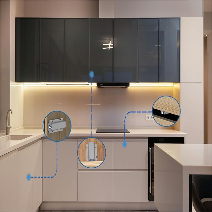 Push to Open Door Latch for Cabinet Door 2 Pack Magnetic Push to Open Cabinet - Image 3