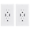 EverElectrix 2 Pack 4.8A Wall Outlet - 15Amp Duplex Tamper Resistant Charger by EverElectrix