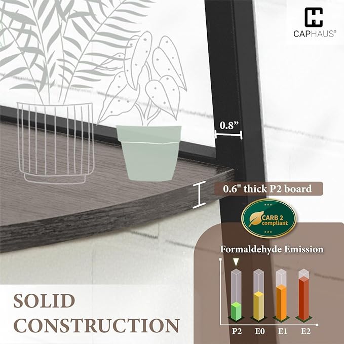 CAPHAUS Tall Corner Shelf Stand, 5-Tier Display Shelves, Ladder Corner Wood - Image 3