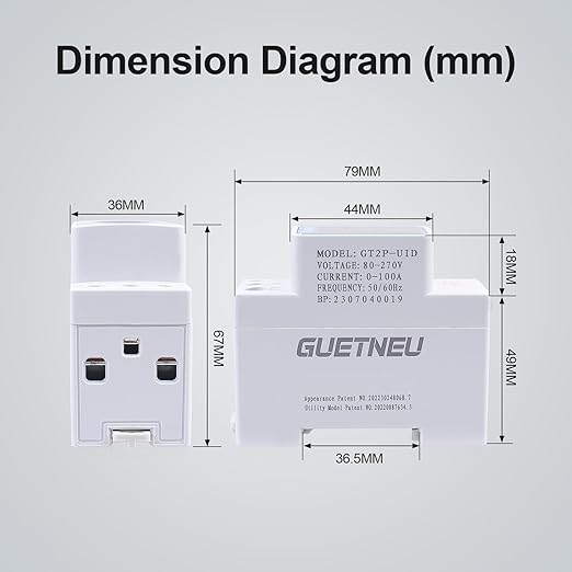 GUETNEU Digital Display Energy Meter Energy Tester Electricity Usage Monitor AC - Image 5