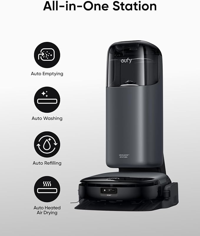 eufy S1 with All-in-One Station, HydroJet System with Roller Mop, Robot Vacuum - Image 3