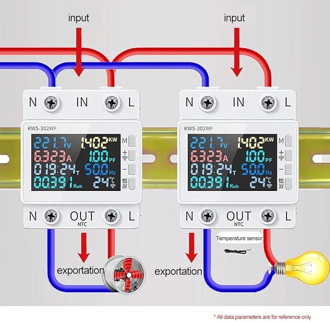 LCD Digital Energy Meter, Single Phase Energy Meter, Din Rail Electricity Usage - Image 4