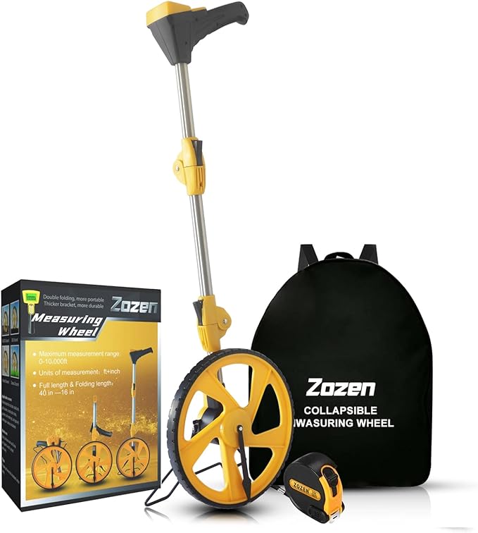 Zozen Measuring Wheel Digital Display, Foldable Feet/Meter Digital Measuring by King%26Charles