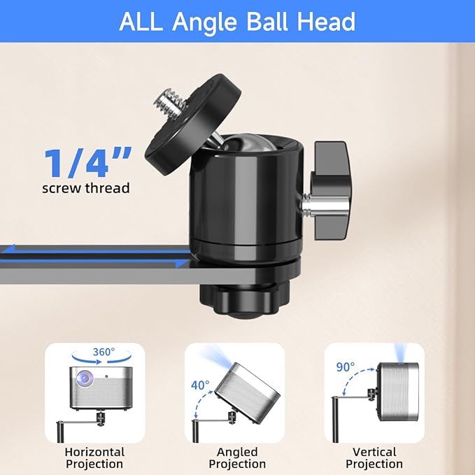suptek 63.9” Extendable Projector Stand Against Wall Hidden Stand, 360°Swivel - Image 4